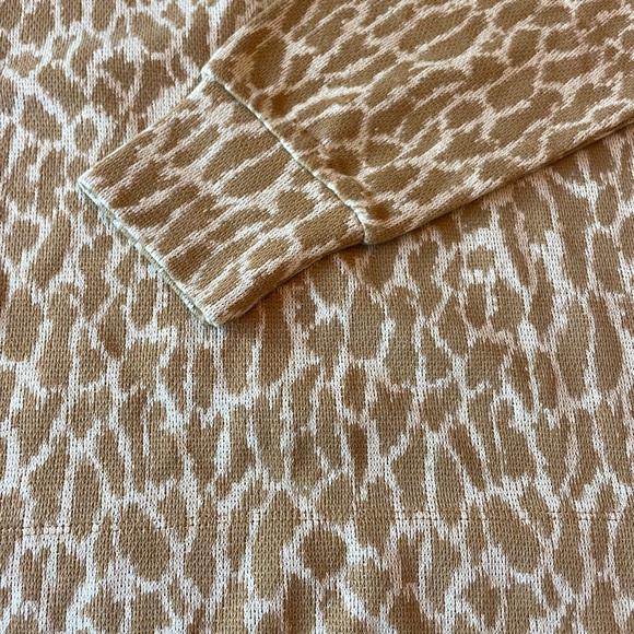 New with Tag Loft Tan & White Animal Print High Neck Lightweight Sweater - Picture 8 of 13